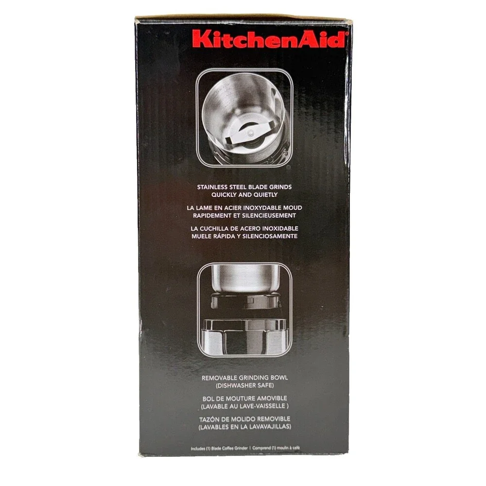 KitchenAid BCG111OB Blade Coffee Grinder Onyx Black Stainless Steel New in Box
